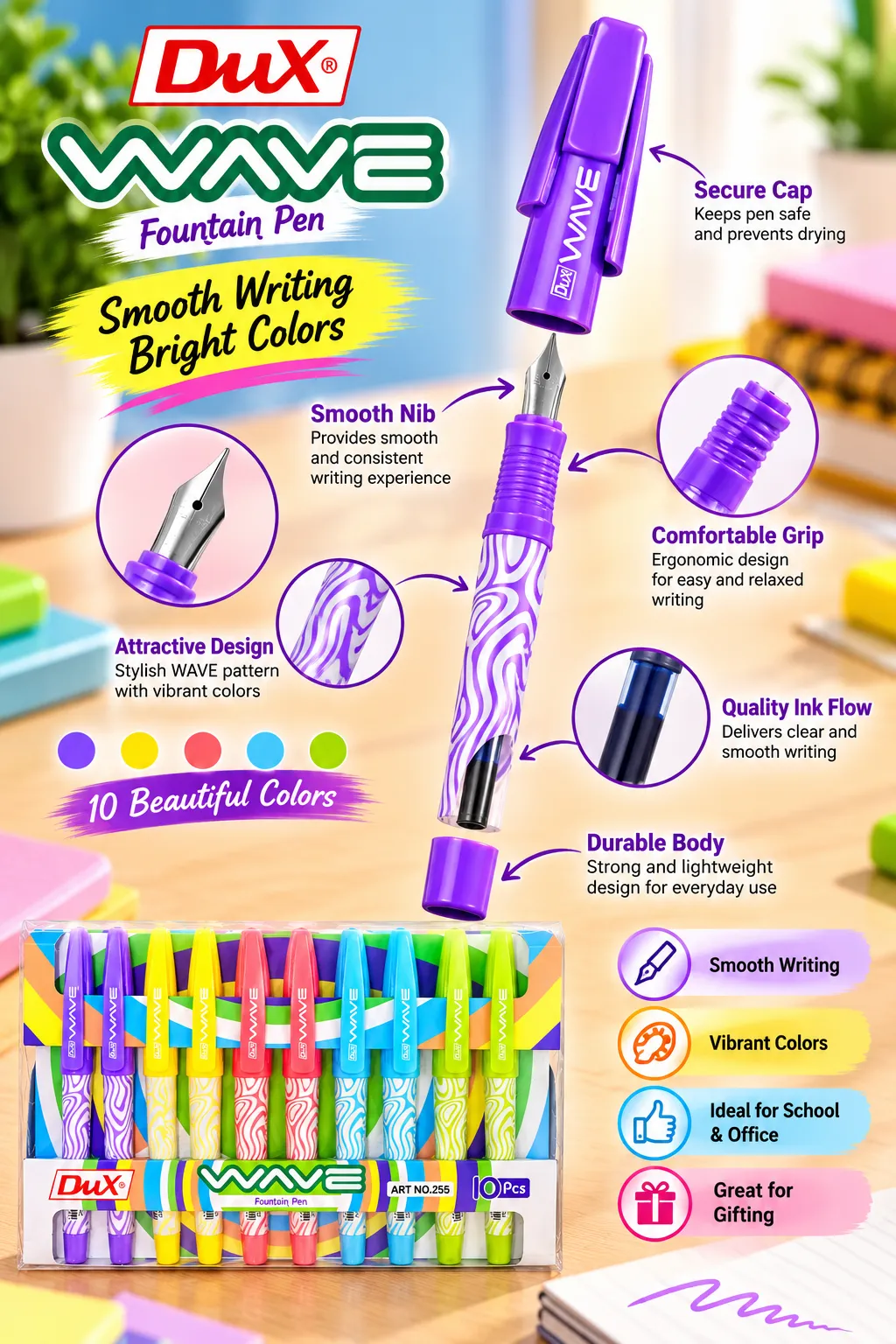 DUX WAVE Fountain Pen Multicolor Art No. 255