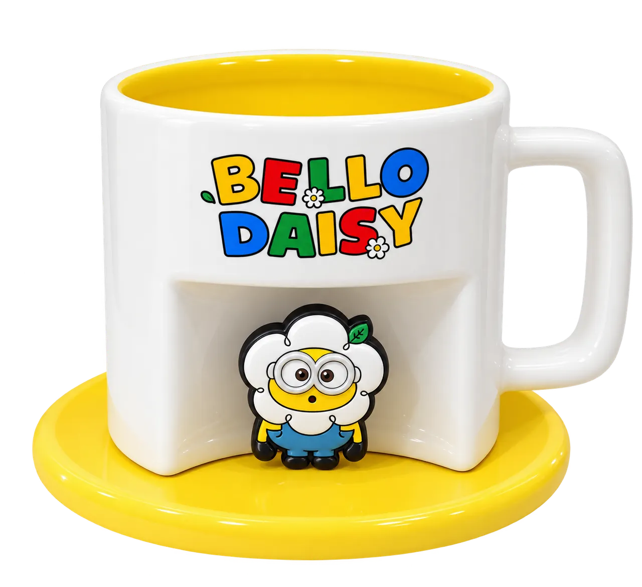 Daisy Minions Collection Ceramic Cup with Cartoon Coaster (390mL)