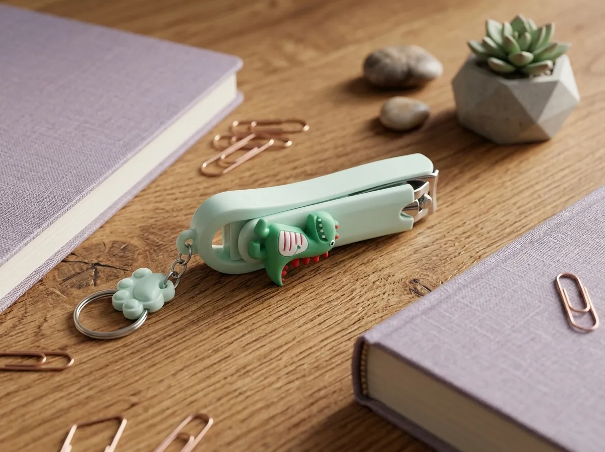 Cute Cartoon Series Little Dinosaur Nail clippers (Green)