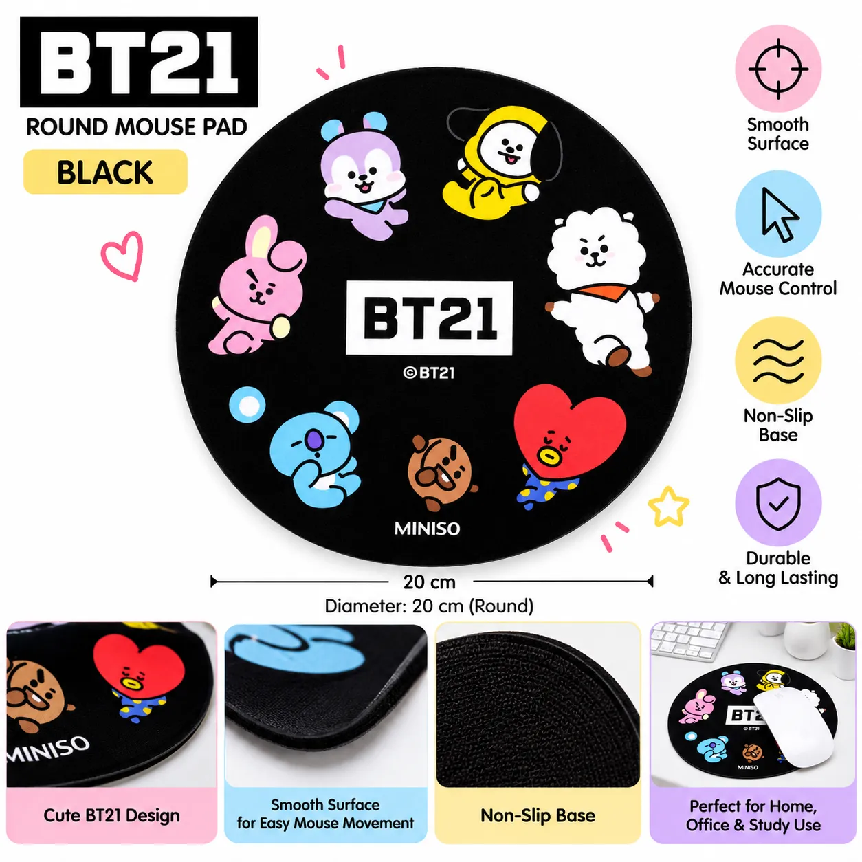 BT21 Collection Mouse Pad  (Round)