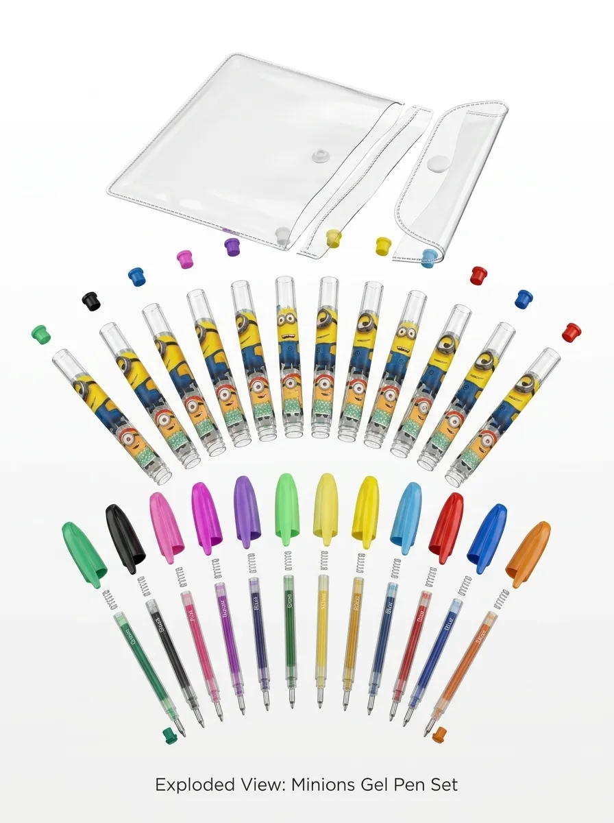 Minions Collection Color Pen Set 10PCS – Cute Cartoon Pens for School, Home & Office
