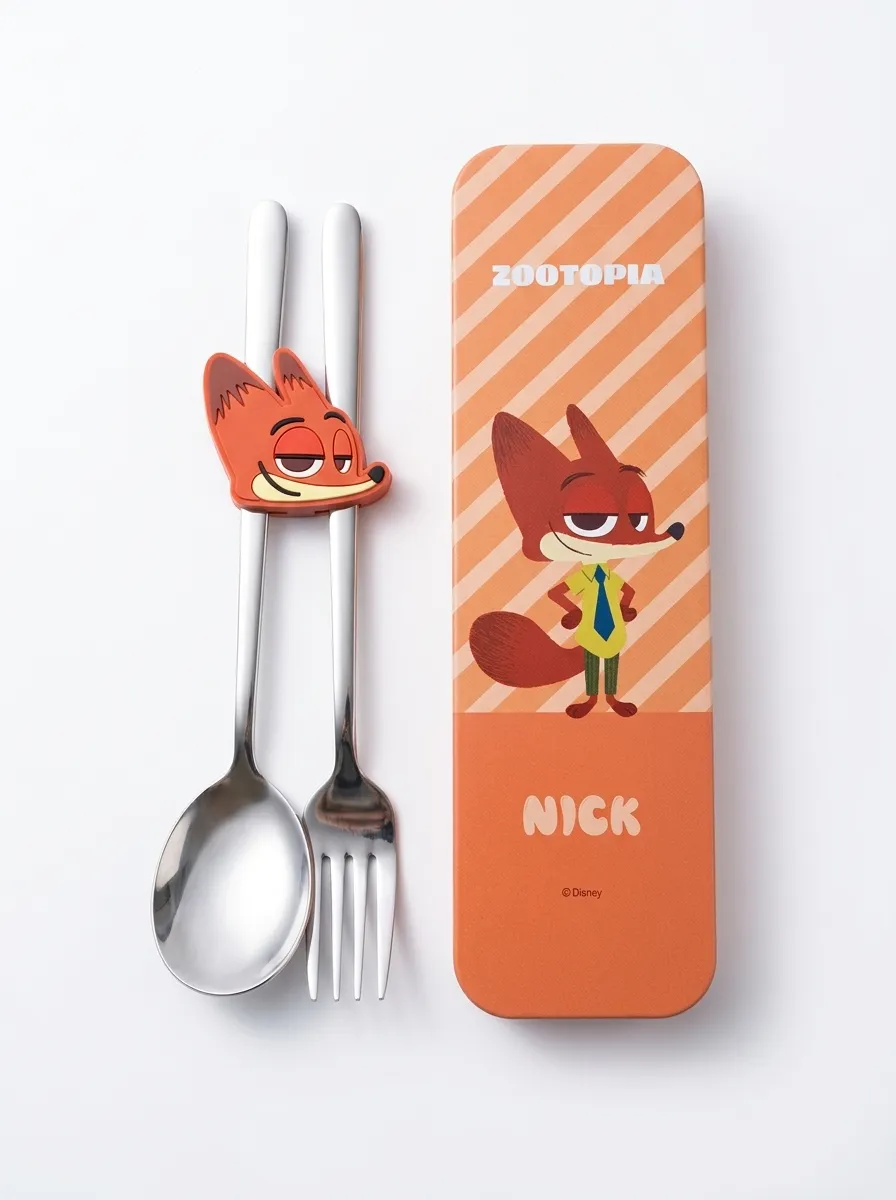 Disney Zootopia Collection Magnetic Flatware Set – Nick Fork & Spoon Set