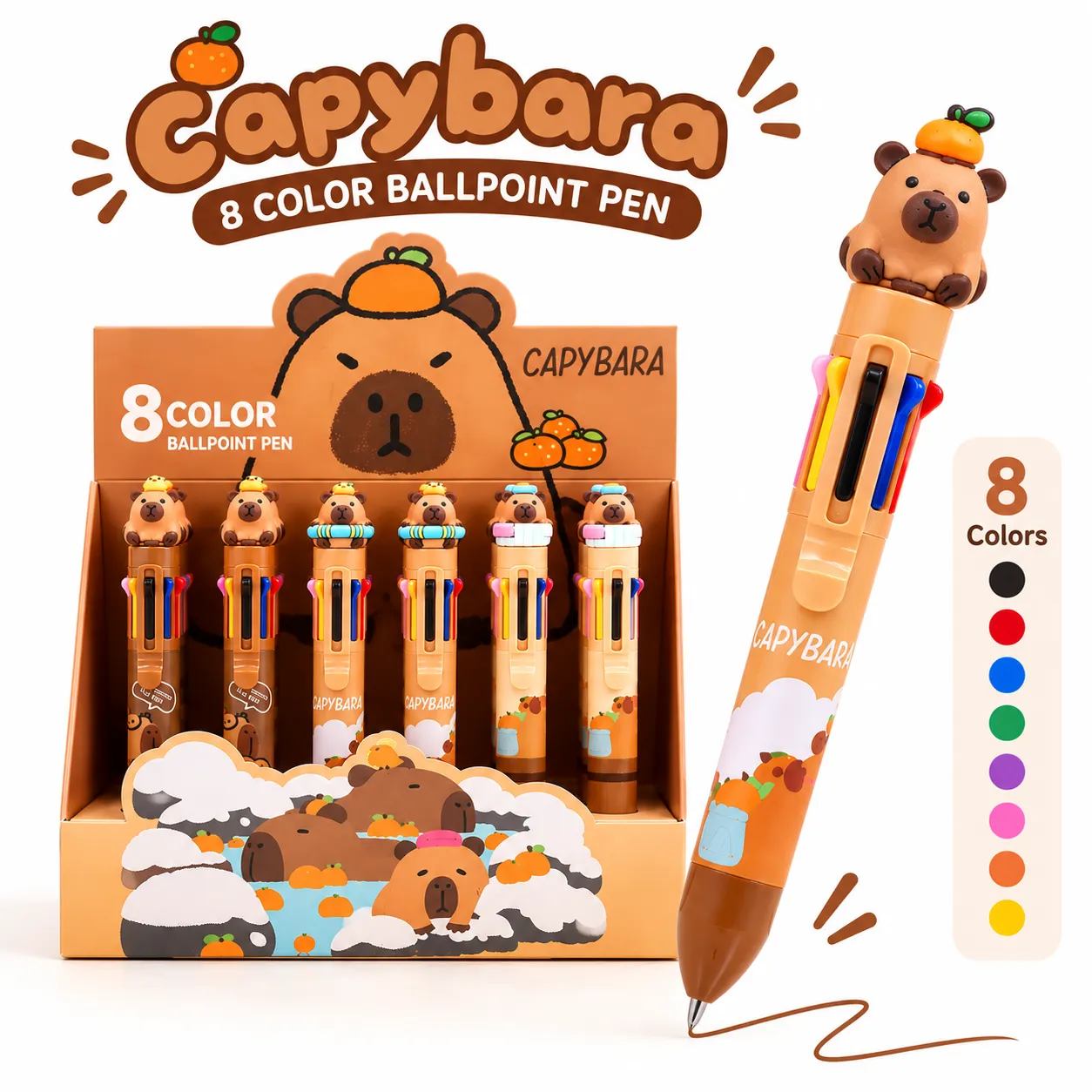 Happy Baking Series Mimi Bara 8-Color Ballpoint Pen PDQ