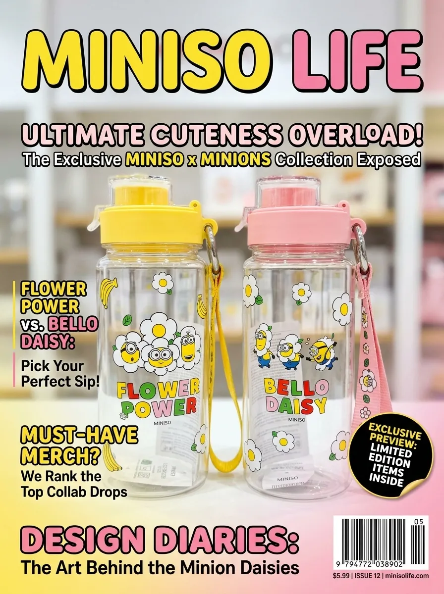 Daisy Minions Collection Plastic Bottle with Strap (640mL)
