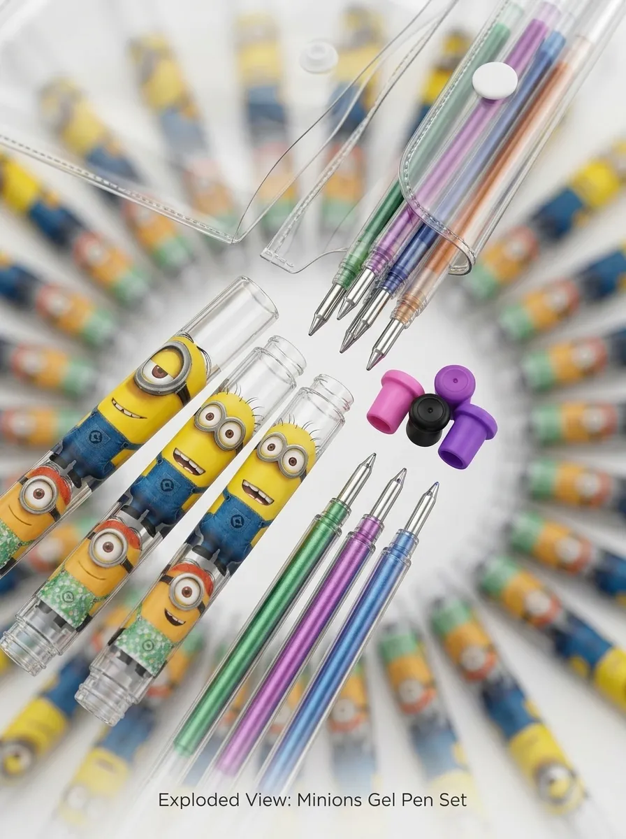 Minions Collection Color Pen Set 10PCS – Cute Cartoon Pens for School, Home & Office